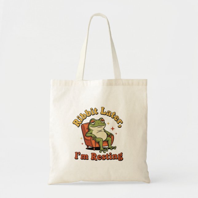 Bolso De Tela Retro Frog Chill Quote Canvas Tote Bag (Frente)