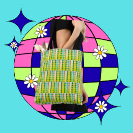 Bolso De Tela Retro Geometric Pattern Carryall