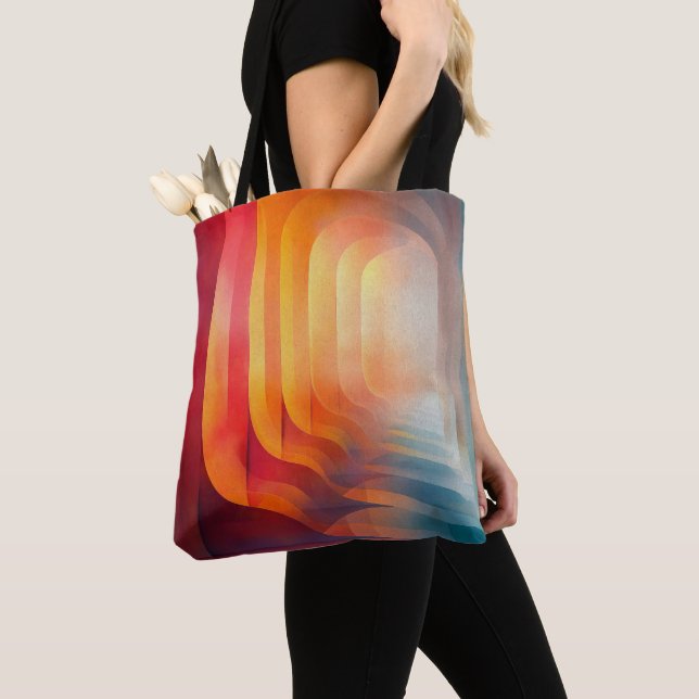 Bolso De Tela Retro Glow Arches – Abstract Mid-Century (Detalle)