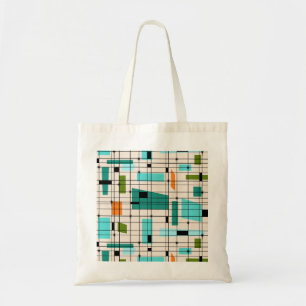 Bolso De Tela Retro Grid y Starburst Tote Bag