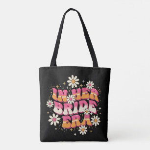 Bolso De Tela Retro Groovy En Su Era De Novia Fiesta De Despedid