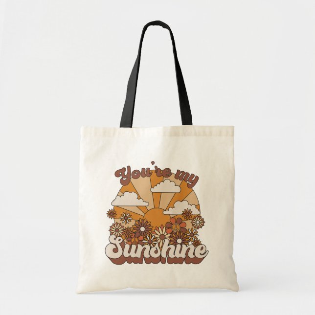 Bolso De Tela Retro Groovy | Eres mi Sunshine (Frente)