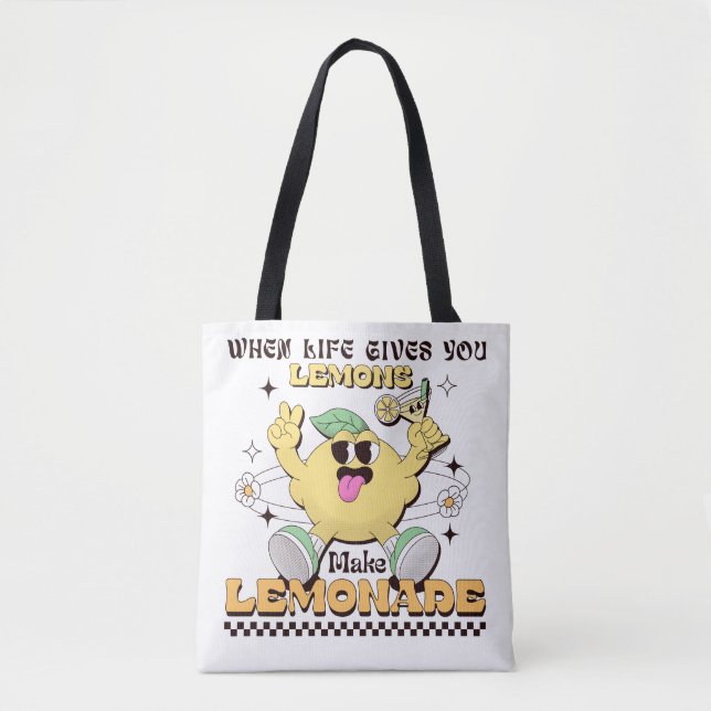 Bolso De Tela Retro Grovy Lemon Design Tote Bag (Anverso)