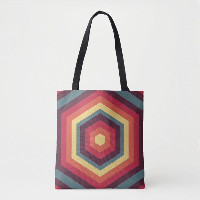Bolso De Tela Retro Hex Sunset (Anverso)