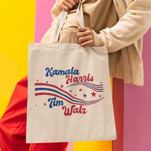 Bolso De Tela Retro Kamala Harris Tim Walz elecciones puntuales