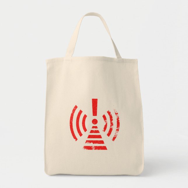 Bolso De Tela Retro Keep Back Energy Warning Symbol (Frente)