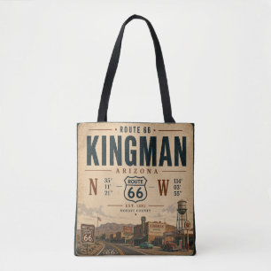 Bolso De Tela Retro Kingman Arizona Estilo Ruta 66