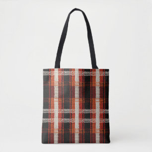 Bolso De Tela Retro Knit Patchwork - Acogedor Boho Vintage de ot