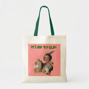 BOLSO DE TELA RETRO LAS PODADORAS DE CUPÓN FELICES EMPAQUETAN L
