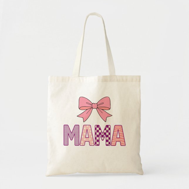 Bolso De Tela Retro Mama Coquette Valentines Png Svg, Mama Shirt (Frente)