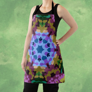 Bolso De Tela Retro Mandala azul morado y amarillo