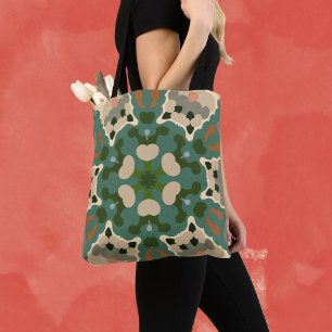 Bolso De Tela Retro Mandala Green Brown y Naranja