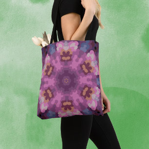Bolso De Tela Retro Mandala Púrpura Rosa y Naranja