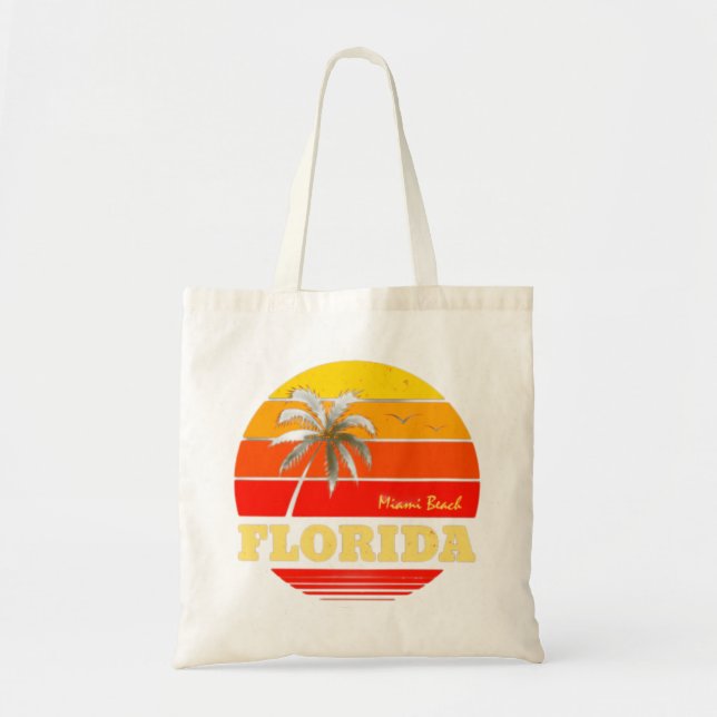Bolso De Tela Retro Miami Beach (Frente)