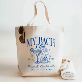 Bolso De Tela Retro Modern Pink & Blue Bachelorette Weekend