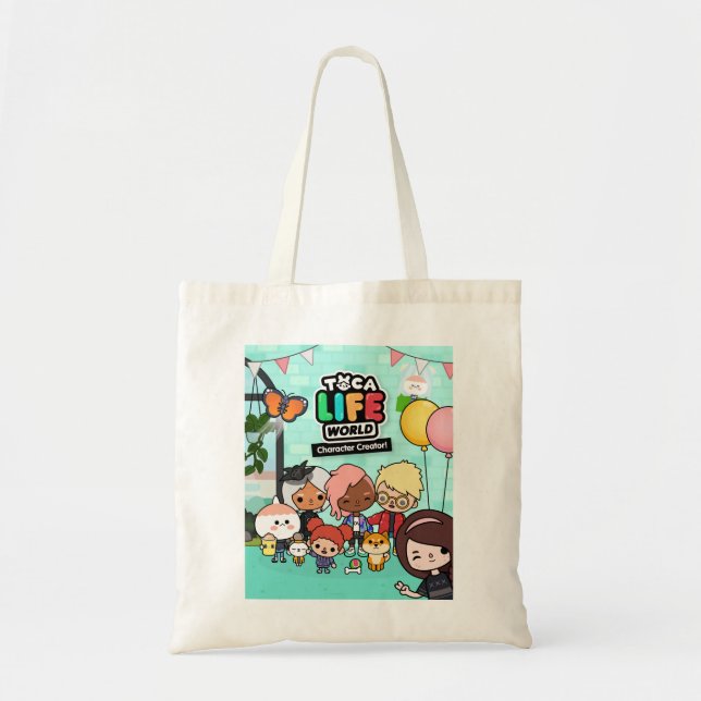 Bolso De Tela Retro musical Manga Toca Boca Anime Cute Gif (Frente)