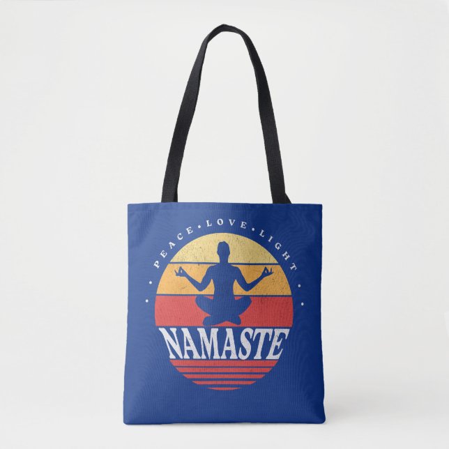 Bolso De Tela Retro Namaste, pose de yoga (Anverso)