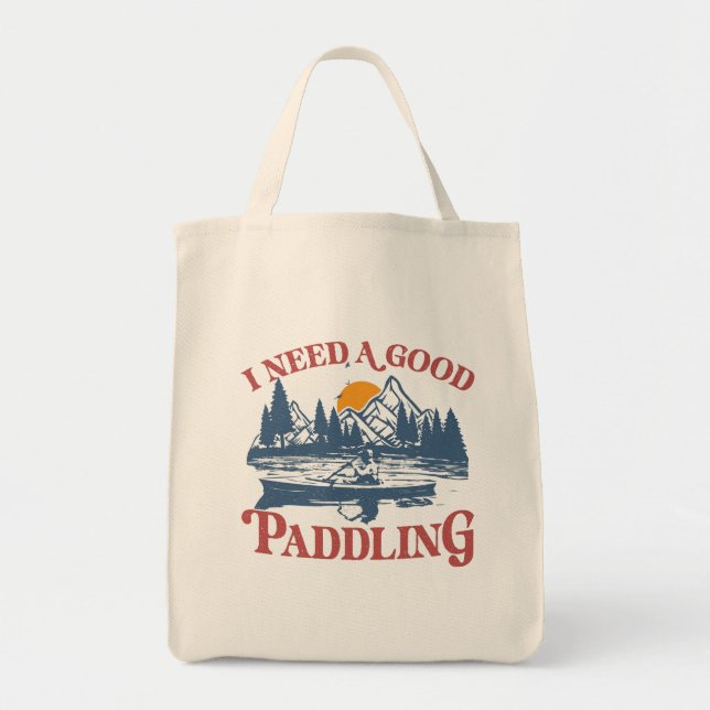 Bolso De Tela Retro Necesito Un Buen Kayaker De Paddling (Frente)