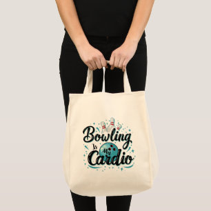 Bolso De Tela Retro Neon "La bolera es mi cardio" divertido boli