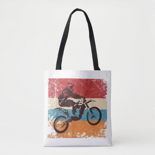 Bolso De Tela Retro Off Road Motocross Enduro (Anverso)