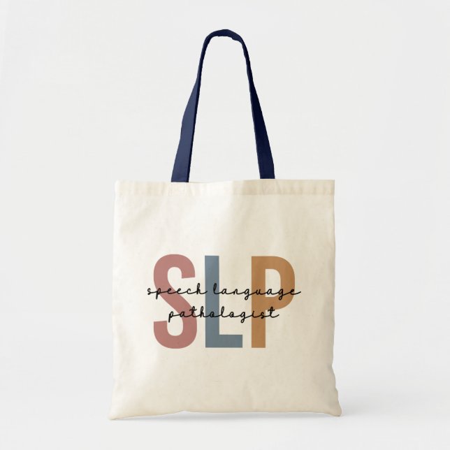 Bolso De Tela Retro patólogo del lenguaje de voz SLP (Frente)