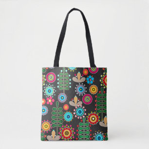 Bolso De Tela Retro, patrón de flor