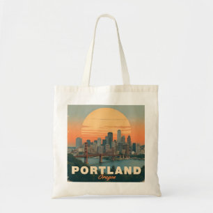 Bolso De Tela Retro Portland Oregon horizonte Vintage Viajes