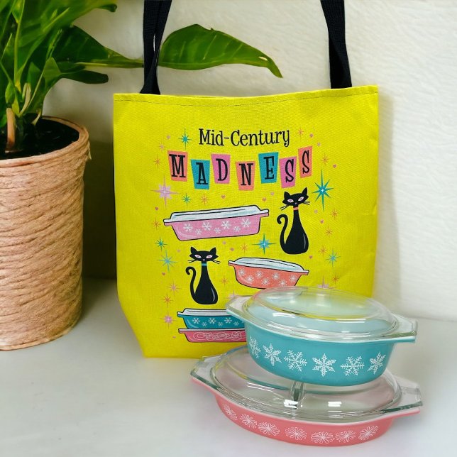 Bolso De Tela Retro Pyrex Black Kitty Cats MCM Tote Bag (Subido por el creador)