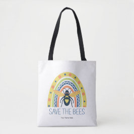 Bolso De Tela Retro Salva Las Abejas Colorido Arcoíris Polinizad
