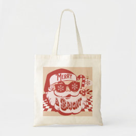 Bolso De Tela Retro Santa Alegre Navidad Rosa Rojo