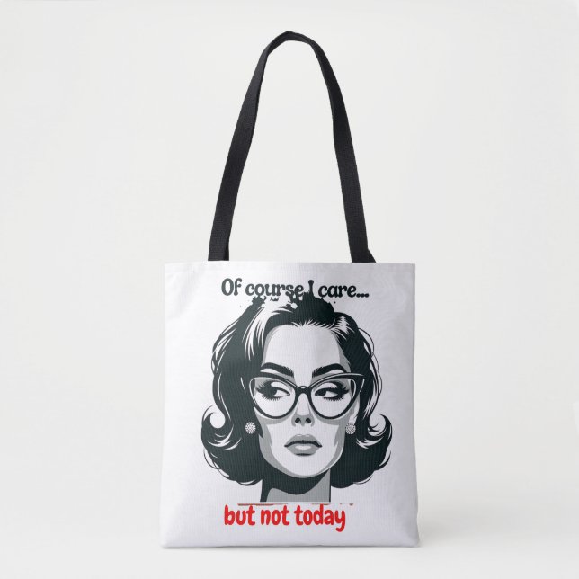 Bolso De Tela Retro Sarcastic Woman - "Not Today" Quote (Anverso)