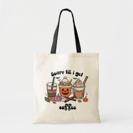 Bolso De Tela Retro Scary hasta que consiga café Halloween