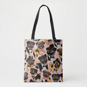 Bolso De Tela Retro Seamless Cum Pug