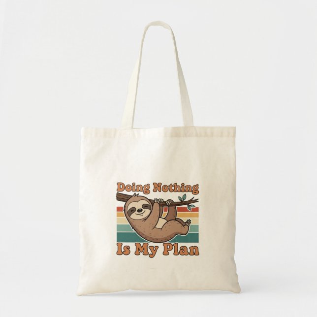 Bolso De Tela Retro Sloth Slow Life Canvas Tote Bag (Frente)