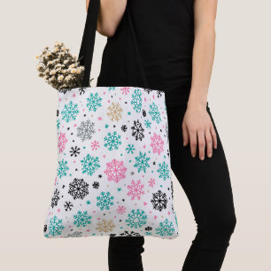 Bolso De Tela Retro Snowflakes