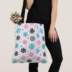 Bolso De Tela Retro Snowflakes