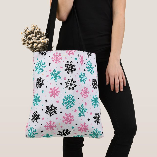 Bolso De Tela Retro Snowflakes (Detalle)