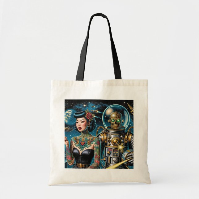 Bolso De Tela Retro Space Explorers (Frente)