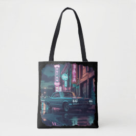 Bolso De Tela Retro Street Scene Art 1940s Classic Car 