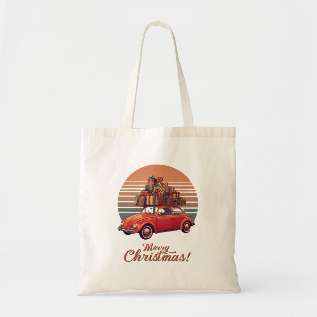 Bolso De Tela Retro Sunset Christmas (Frente)