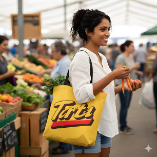 Bolso De Tela Retro "Tartu" Tote Bag - Negrita Pop Estética