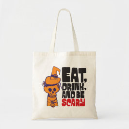 Bolso De Tela Retro Trick or Treater Eat, Drink, and be Scary 