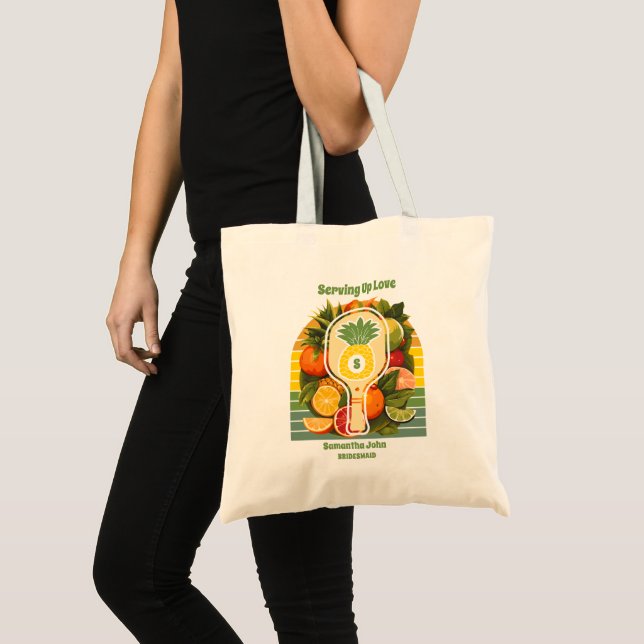 Bolso De Tela Retro Tropical Pineapple Pickleball (Anverso (producto))