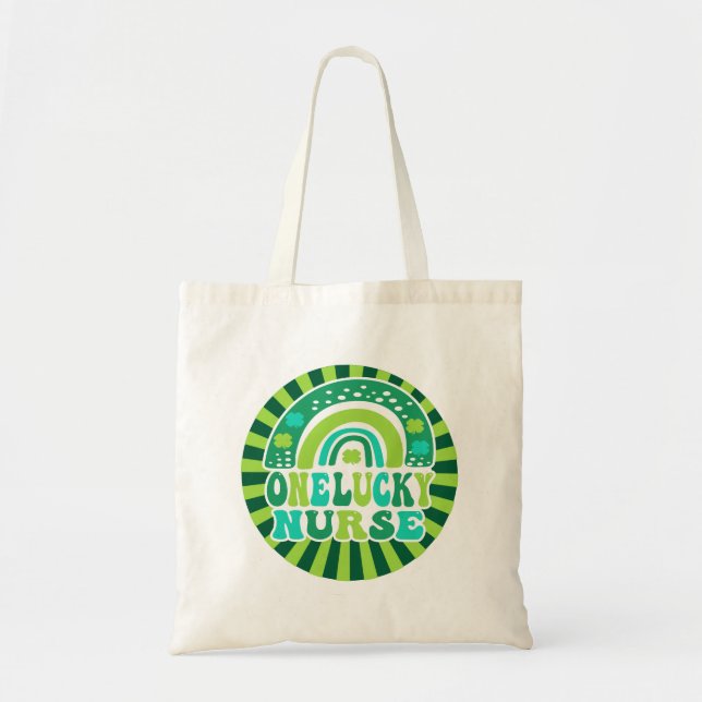 Bolso De Tela Retro Una Enfermera Afortunada San Patricio (Frente)