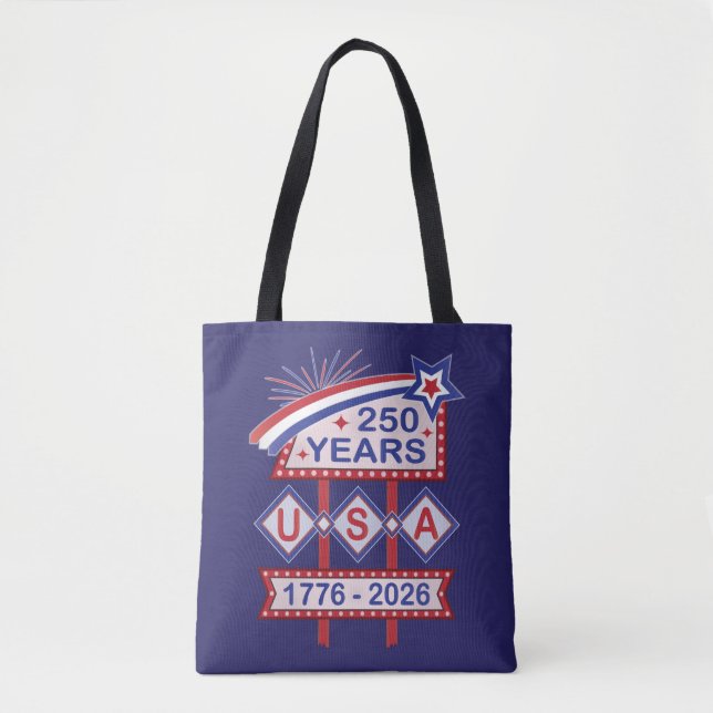 Bolso De Tela Retro USA 250th Anniversary Marquee Sign 1776-2026 (Anverso)
