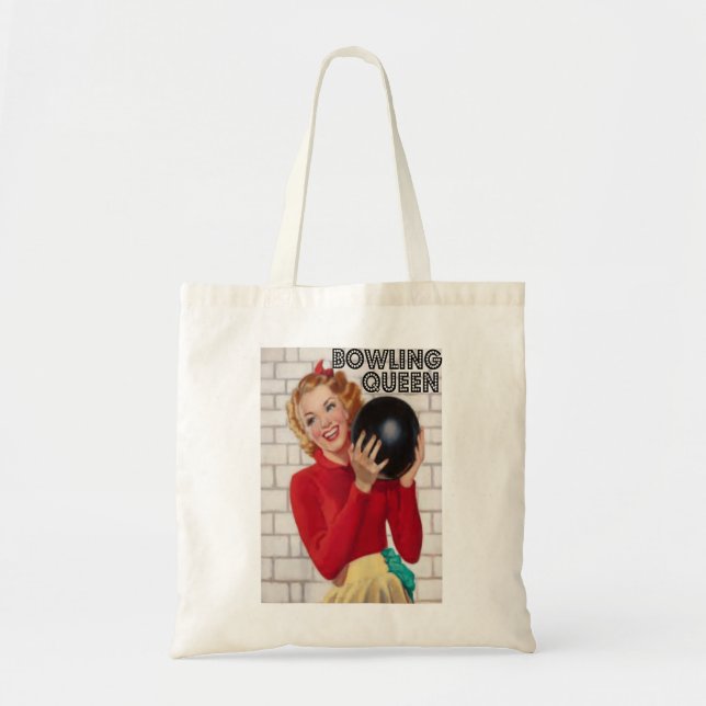 Bolso De Tela Retro Vintage Bowling Queen 723 (Frente)