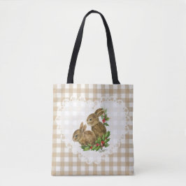 Bolso De Tela Retro Vintage Coquette Baby Animals Bunny Gingham