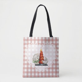 Bolso De Tela Retro Vintage Coquette Baby Animals Cat Gingham