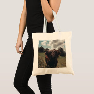 Bolso De Tela Retro vintage de vacas de raza negra escocesa