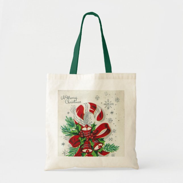 Bolso De Tela retro vintage navidad caramelo festividad (Frente)
